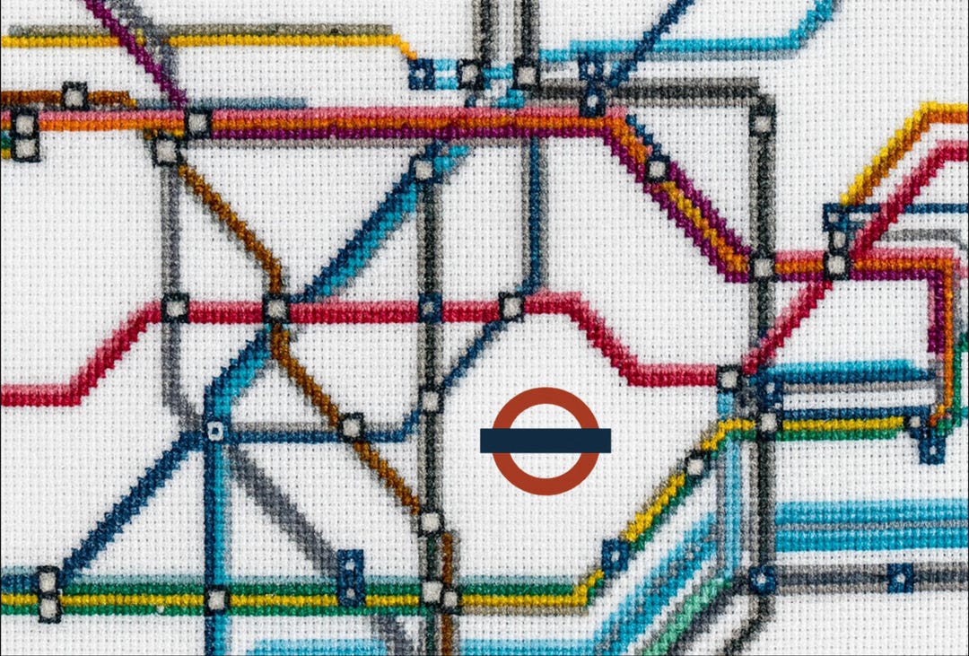 Underground Pattern Line Work London Underground Cross Stitch Pattern – Tube Map Embroidery (PDF ...