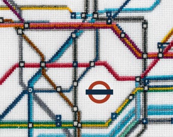 London Underground Cross Stitch Pattern – Tube Map Embroidery (PDF Pattern)