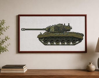 Schema per punto croce PDF del carro armato M26 - Ricamo di veicolo militare