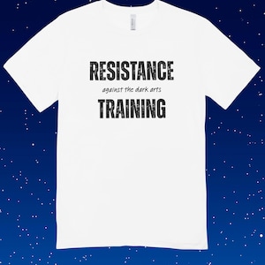 Funny Wizard Workout T-Shirt – Resistance Against the Dark Arts – Magic Fitness Tee – Geeky Gym Shirt – Harry-Inspired Wizard Fan Gift