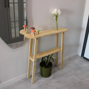 Slim Entryway Console Table With Shelf | Narrow Wood Console Table For Entryway | Small Console Table Rustic | Rustic Hallway Table Small