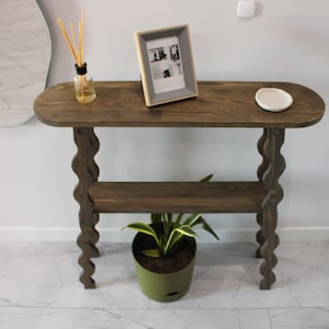 Walnut Console Table Straight Edge | Entry Way Table Console Furniture | Sofa Tables Home Decor | Wooden Console Table For Entryway