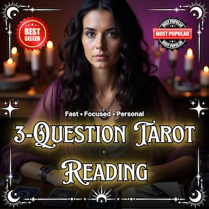 Lettura dei Tarocchi a 3 Domande – Lettura rapida e personale, veloce, personale e intuitiva, con 3 carte, lettura dettagliata in giornata, guida spirituale