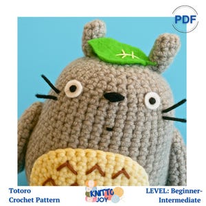 Totoro Crochet Pattern, Amigurumi Totoro Pdf tutorial