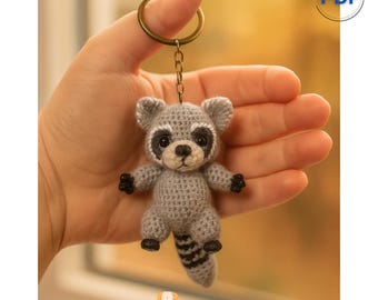Raccoon Crochet Pattern Amigurumi Tutorial Raccoon PDF Raccoon Keychain