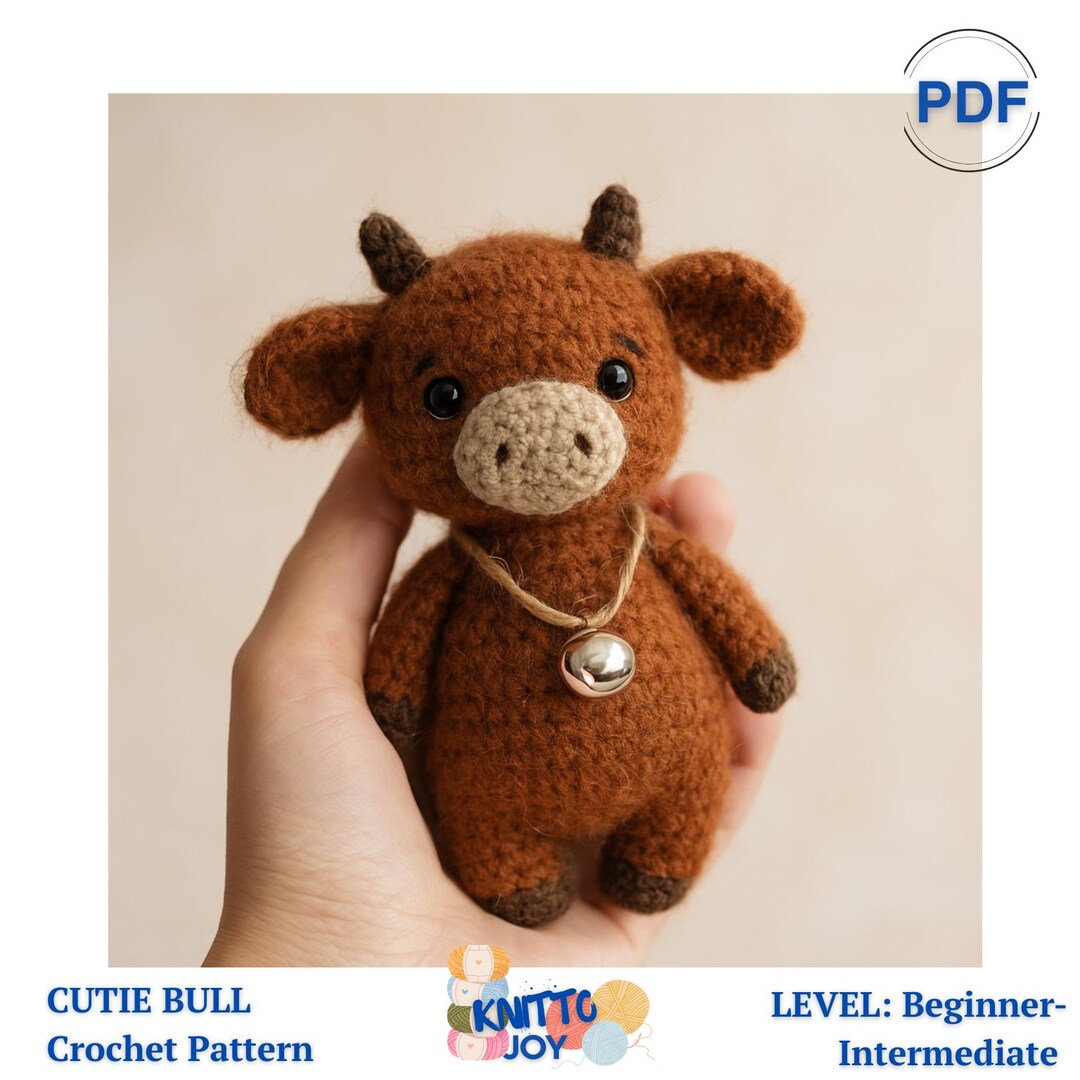 Cutie Bull Crochet Pattern Amigurumi Bull DIY No Sew Pattern Dragon PDF ...
