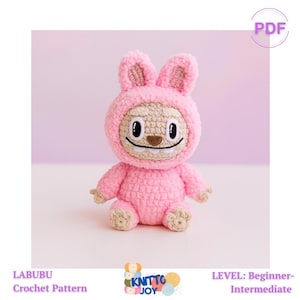 Labubu Crochet Pattern Digital Amigurumi PDF – Labubu Plush Toy Tutorial – Easy DIY Gift