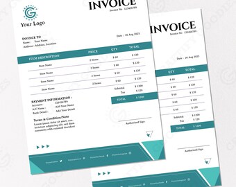 Bearbeitbare Geschäftsrechnungsvorlage, Canva Receipt (Digitaler Download)
