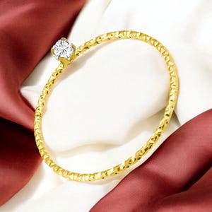 18K Gold Plated Ring with Cubic Zirconia – Stainless Steel, Hypoallergenic, Tarnish-Resistant
