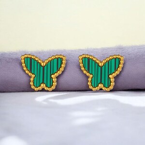 Butterflies Stud Earrings – 18K Gold Plated Stainless Steel, Waterproof & Hypoallergenic
