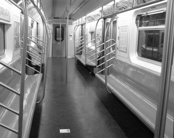 PRINT - Lonely Subway Car (NYC, New York City)