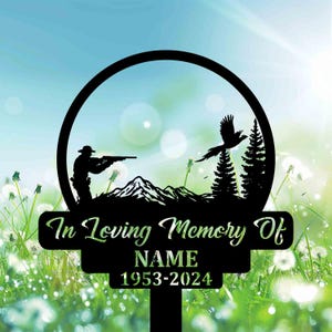 Personalized Pheasant Hunting Grave Marker, Custom Metal Memorial Stake, Hunter Tribute Yard Sign, Sympathy Loss Gift.