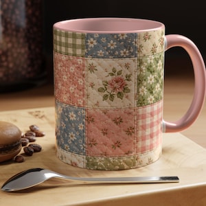 Vintage Floral Patchwork Mug | Accent Coffee Mug
