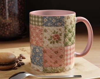 Vintage Floral Patchwork Mug | Accent Coffee Mug