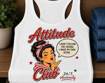 Comfort Color Retro Pinup Tank top | Cute & Bold Statement Shirt | Funny Summer Apparel