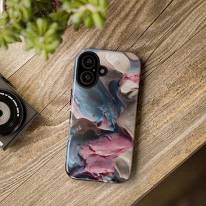 Artistic Swirl Phone Case: Impact-Resistant, Wireless Charging