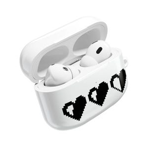Pixel Herz AirPod Hülle - Niedliches Tech Accessoire, Geschenk für Musikliebhaber, Valentinstag, Gamer-Stil, stilvolles Telefonzubehör