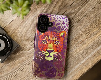 Vibrant Leopard Phone Case: 3D Wrap, Shock-Absorbing TPU Liner