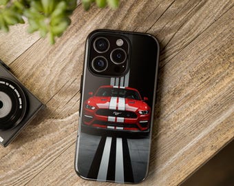 Mustang Phone Case, Red Sports Car 3D Wrap, Durable Protective Accessory