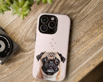 Pug Dog iPhone Samsung Case, Impact Resistant