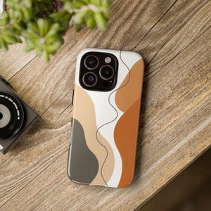 Earth Tone Abstract iPhone Case: Minimalist Boho Protective Cover