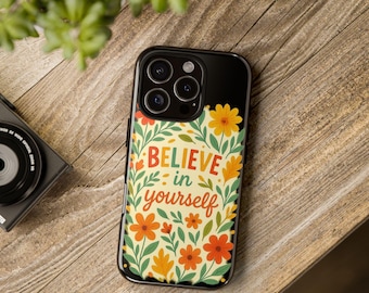 Sunflower Phone Case: Motivational Quote, Protective Floral Design