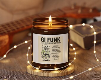 GI Funk Scented Candle- Musty Regret and Gym Socks Soy Candle in Amber Jar / Jiu Jitsu Gift / BJJ Gift