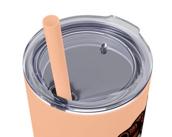 Vaso "Quemado pero aún bonito" / Divertido vaso de viaje con esqueleto / Vaso delgado de acero inoxidable de 20 oz con pajita / Regalo de humor negro