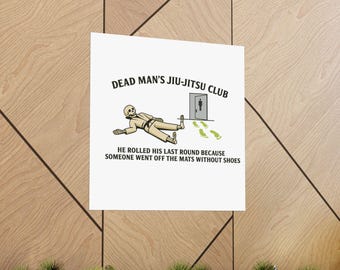 Club de Jiu Jitsu del Hombre Muerto / Póster mate "No Shoes Funk" / Póster humorístico de Jiu Jitsu, decoración de entrenamiento, impresión artística de lucha, regalo deportivo