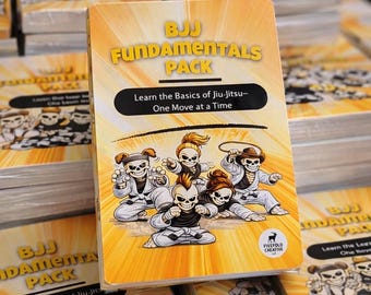 Tarjetas de fundamentos de BJJ para niños: baraja de entrenamiento de Jiu Jitsu brasileño para principiantes cinturón blanco
