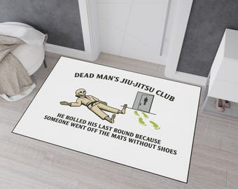 Tapete de Jiu-Jitsu del Club del Hombre Muerto / Alfombra de Esqueleto Divertida para la Higiene del Gimnasio / Tapete de BJJ para su Última Ronda / Tapete de Jiu-Jitsu / Club del Hombre Muerto