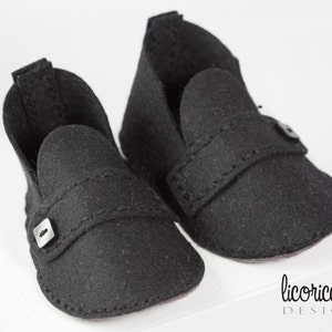 Christening Shoes Boy, Wool Felt Baby Booties, Black Baby Shoes, Baby Boy Crib Shoes, Shower Gift, Trendy Baby Boy, Baby Boy Fashion