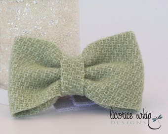Baby Boy Bow Tie - Green Honeycomb - Infant Bow Tie - Toddler Bow Tie - Fold Over Elastic - Hook and Loop Closure - Special Occasion