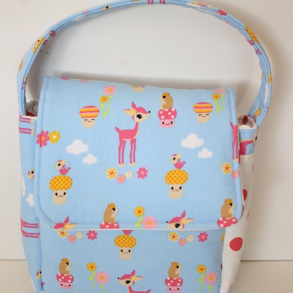 Childrens Lunch Box, Fresh Modern Eco Friendly with Forest Critters and Polka Dots