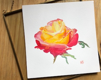 A Study in Roses 1 - Small Watercolor Painting