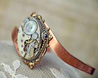 Copper steampunk bracelet