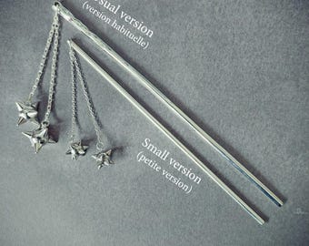 Silver hair stick (single or double) flail or Morning Star hairpin.  Made to order
