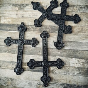 Gothic Satanist Huge Black Inverted Cross .Metal Earrings. MADE ON ORDER image 5