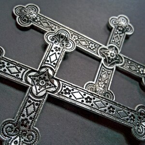 Gothic Satanist Huge Black Inverted Cross .Metal Earrings. MADE ON ORDER image 10