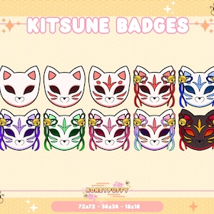 Kitsune Fox Sub Badges - Bit Badges - Twitch