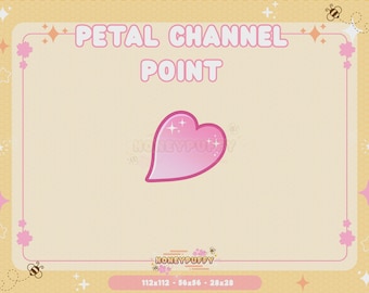 Sakura Petal Channel Points for Twitch / Twitch Channel Point Icon / Twitch Emotes / Cute / Stream Emotes / Cherry Blossom / Heart / Petal