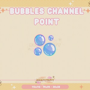 Bubbles Channel Points for Twitch - Twitch Emotes / Tokens / Badges / Channel Point Icon - Stream Emotes - Channel Points Redeem Icon