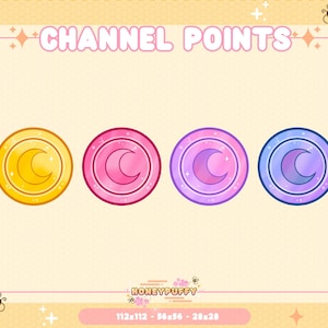 Twitch Moon Coin / Channel Point / 4x Color Options