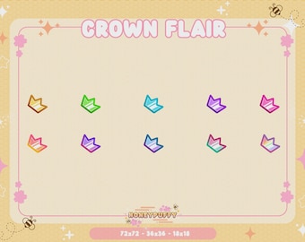 Crown Twitch Badge Flair - Different Angles To Better Fit Your Sub Badges