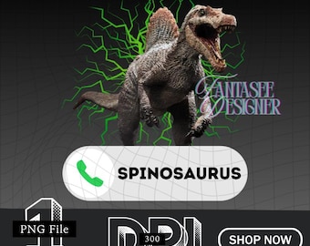 Jurassic Park PNG: Spino, Movie Graphics (300 DPI, Instant Download