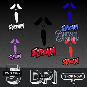 Ghostface PNG Bundle: Scream Movie Clipart, Halloween Horror (Instant Download)