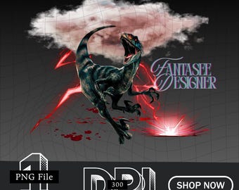 Jurassic World Rebirth PNG: Raptor Movie Design (Digital Download, 300 DPI)
