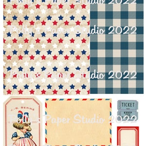 Dollar Download Patriotic Greeting Card Polly&#39;s Paper Studio Digital Images printable download file Instant Download 300dpi