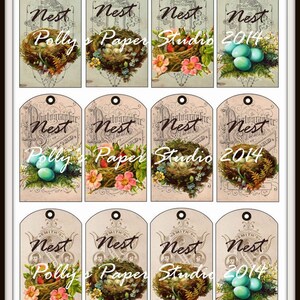 Vintage Inspirierte Nest Tags Karten Digitale Bilder druckbare Download Datei