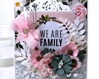 We Are Family Greeting Card Polly's Paper Studio Handmade